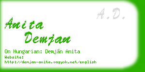 anita demjan business card